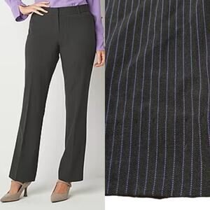 Liz Claiborne Audra Gray Pinstripe Dress Pants size 14